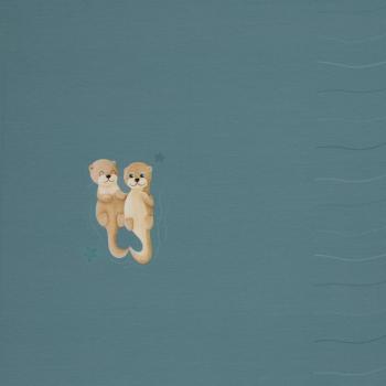 Baumwolljersey Splish Splash Otter Panel ca. 50cm Mint